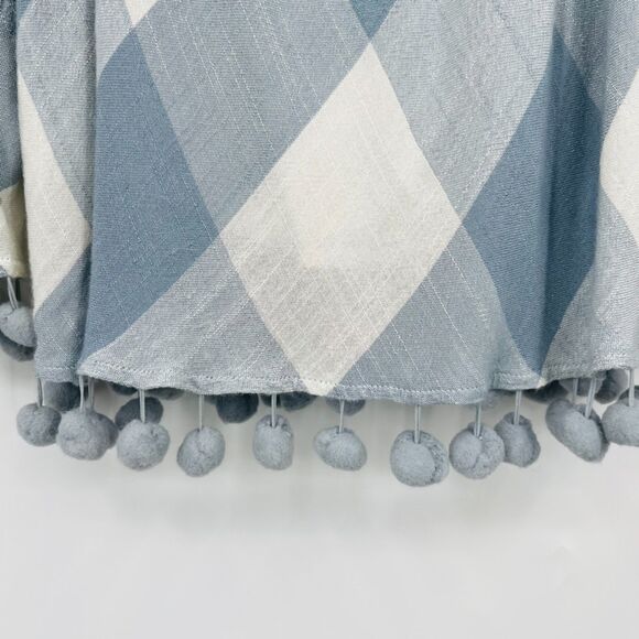 Tularosa Alexa Plaid Off the Shoulder Viscose Top in Cottage Blue, Size Small - Picture 7 of 10